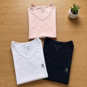 Kit com 3 Camisetas Polo Wear Femininas