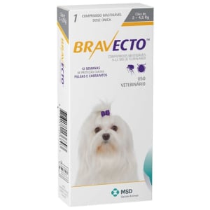 Antipulgas e Carrapatos 112,5 Mg Para Caes De 2 A 4,5 Kg - Msd Bravecto