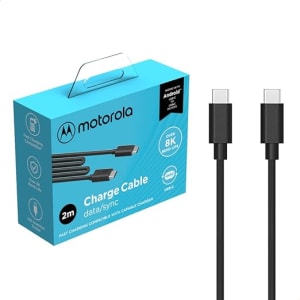 Motorola, Cabo de Dados 1 Metro USB-C - USB-C, Preto