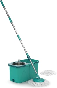 Mop Giratório Pró Duas Águas Balde com 9L Cesto Inox e Divisor de Água MOP7824 Flash Limp