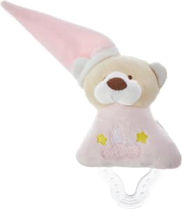 Mordedor Urso Zip Rosa Bebê