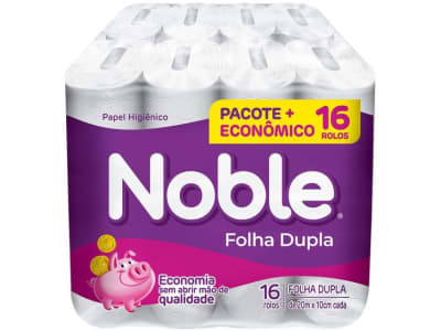 Papel Higiênico Folha Dupla Noble 20mt - 16 Rolos