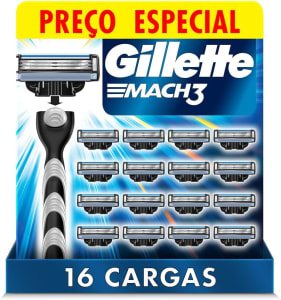 Carga para Aparelho de Barbear Gillette Mach3 - 16 Unidades