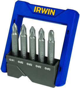 Conjunto de Pontas para Parafusadeira IRWIN Power Bit Fenda Cruzada - 5 Peças 1865324