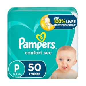 Fralda Pampers Confort Sec P 50 unidades