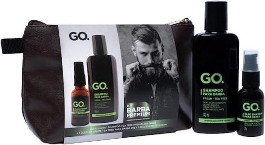 Kit Necessaire Shampoo e Óleo Tree, barba e cabelo, anti coceira, previne a caspa, natural, vegano, sem sulfato, sem sal, hidratante e condicionante, 