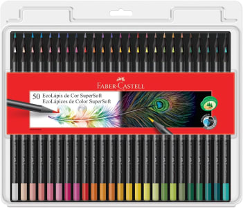 Lápis De Cor, Faber-Castell, EcoLápis Supersoft, 50 Cores