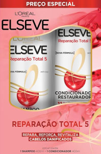 Kit L'Oréal Paris Shampoo 400ml + Condicionador 400ml Elseve Reparação Total 5.