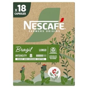 Café em Cápsula Nescafé Farmers Origins Brazil - compatível máquina Nespresso 18 cápsulas 44g