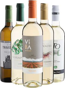 Kit 5 Vinhos Brancos por R$25,90 cada Garrafa