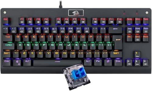 Teclado Mecânico Redragon Dark Avenger Preto Iluminação Rainbow Switch Marrom K568R