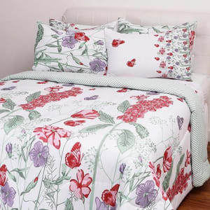 Enxoval Cama Casal Lanai Floral 7 Peças 100% Algodão - Casa & Conforto