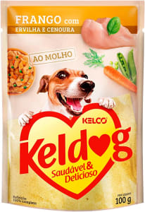 8 Unidades Sachê Keldog Frango com Ervilha e Cenoura 100g