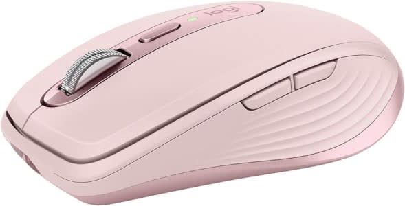 Mouse sem fio Logitech MX Anywhere 3 Compacto, Confortável, Uso em Qualquer Superfície, USB Unifying ou Bluetooth, Recarregável para Apple Mac, iPad, Windows PC, Linux, Chrome - Rosa