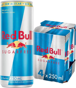 Pack de 4 Latas Red Bull Energético, Sem Açúcar, 250m