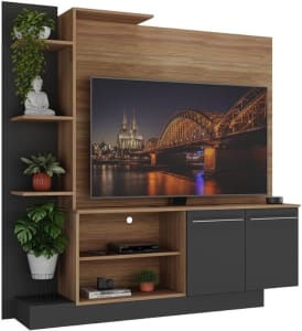 Estante Home Theater P/tv até 55 Pol. Denver Multimóveis Madeirado/preto