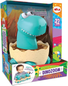 Elka Brinquedo Para Bebe Dinozoom A Fricção Cor: Corpo E Rodas Verde Água/Base Amarela Clara