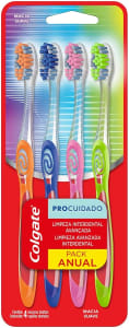 Escova Dental Colgate Pro Cuidado - 4 Unidades