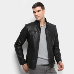 Jaqueta Broken Rules Lisa Zíper Masculina - Preto