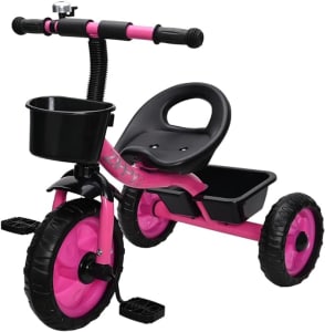 Zippy Toys Triciclo Infantil, Feito de Plástico e Aço Carbono. Possui Cestas de Armazenamento e Campainha Trim Trim. Indicado Para Crianças Até 03 Ano