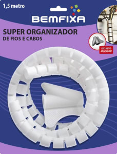 Super Organizador De Fios E Cabos Mais Bemfixa Branco 22mm