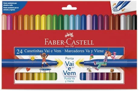 Canetinha Ponta Vai e Vem 24 Cores, Faber-Castell