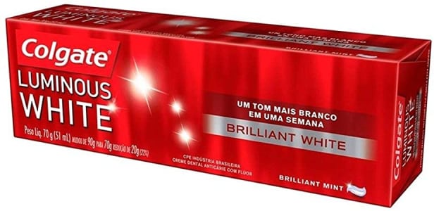 4 unidades Creme Dental Colgate Luminous White Brilliant 70g Edição Limitada