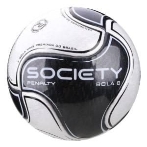 Bola de Futebol Society Penalty 8 IX - Branco+Preto