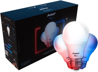 Kit 3 Lâmpadas Inteligentes LED Smart Compatível com Alexa, Linha Neo, 10w, Luz Branca e Amarela RGB - Avant