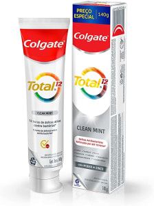 2 Unidades Creme Dental Colgate Total 12 Clean Mint 140g