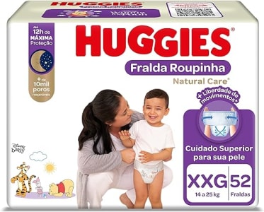 Fralda Huggies Natural Care Roupinha Xxg 52 Unidades