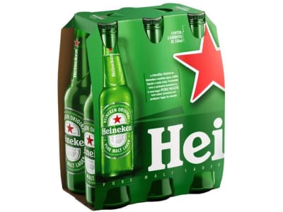 Cerveja Heineken Premium Puro Malte Lager - Pilsen 6 Garrafas Long Neck 330ml