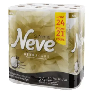 3 PACKS de Papel higiênico Neve Supreme folha tripla 20 m de 24 un (Total 72 unidades)