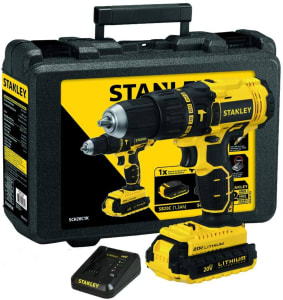  STANLEY Parafusadeira e Furadeira de Impacto de 1/2 Pol. (13mm) a Bateria 20V MAX* Ion-Litio com Maleta e Carregador Bivolt SCH20C1K 