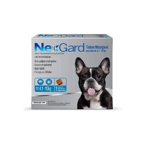 NexGard de 4 a 10kg Antipulgas e Carrapatos para Cães