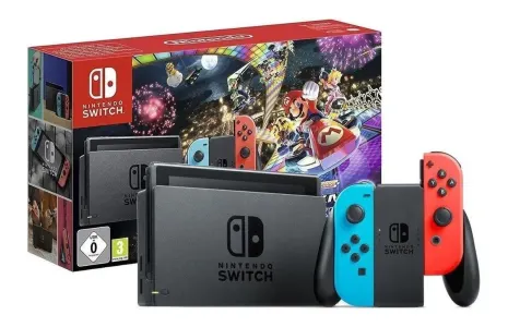 Nintendo Switch 32GB Mario Kart 8 Deluxe cor vermelho-néon, azul-néon e preto