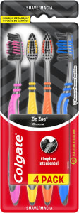 Escova Dental Colgate Zigzag Carvão CN07784A - 4 Unidades