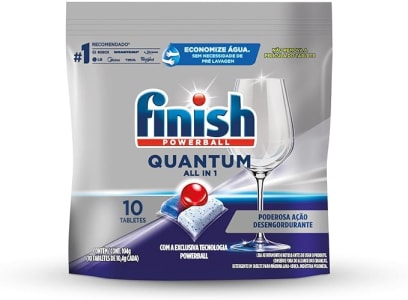 Detergente para Lava Louças em tabletes Finish Quantum All in 1 com 10 unidades