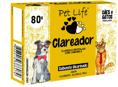 2 Unidades - Sabonete Pet Life Clareador Cães E Gatos 75g