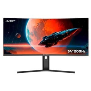 Monitor Gamer Curvo Husky Boreal 34" WQHD Ultrawide 200Hz 1ms Adaptive Sync DisplayPort e HDMI HDR - HMG00234PT