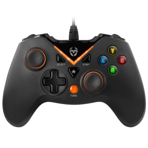 Controle NOX Krom Gaming KEY PS4 PS3 Xbox One PC. Preto Fosco/Laranja - NXKROMKEY