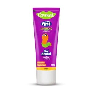 Carmed Fini Minhocas Gel Dental Com Flúor Sabor Maçã Verde 70g