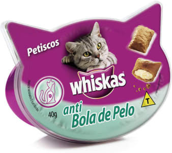 3 Unidades - Petisco Whiskas Temptations Anti Bola de Pelo Para Gatos Adultos 40g