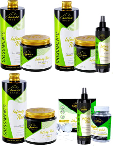 Kit Infinity Hair Crescimento Acelerado Sense Brasil - Shampoo 250ml + Máscara 250g