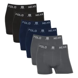 Kit com 6 Cueca Polo Wear Sem Costura Boxer Microfibra