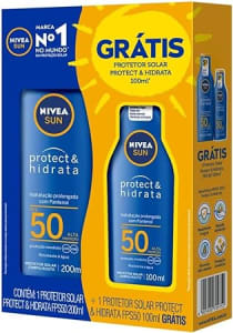 Kit NIVEA SUN Protetor Solar Protect & Hidrata FPS50 200ml + Protetor Solar Protect & Hidrata FPS50 100ml, Nivea