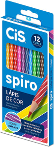 [Clientes Prime] 4 unidades - Lápis de Cor CIS SPIRO, Estojo, Multicolorido 