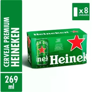 Cerveja Lager Puro Malte Heineken 269ml Com 8 Unidades