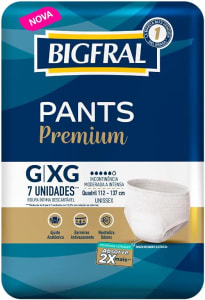  Roupa Íntima Pants Premium, Bigfral, Grande/ Extra Grande 