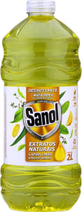 Sanol Desinfetante Extratos Naturais Capim Limão & Folhas Verdes 2 Litros Amarelo